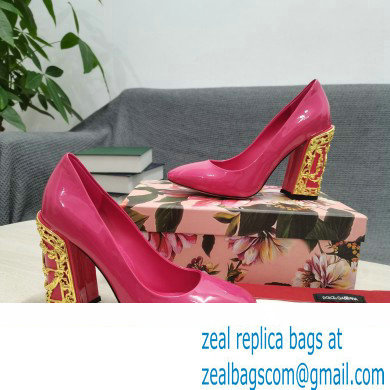 Dolce  &  Gabbana Logo Heel 10.5cm Patent leather Pumps Fuchsia 2022